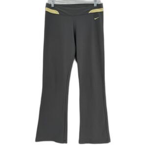 NIKE Vintage VTG Silver Tag Gray Yellow Flare Leggings Pants Size M